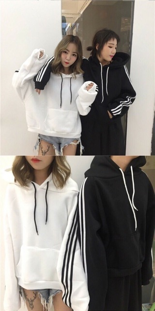 Free Ship_Áo KHOÁC Hoodie BASIC thể thao phối sọc chất nỉ ngoại (Video+ ảnh thật)