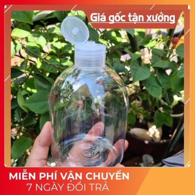 Chai Chiết Mĩ Phẩm ❤ RẺ VÔ ĐỊCH ❤ Chai nhựa pet nắp bật 500ml Trong chiết mỹ phẩm , phụ kiện du lịch
