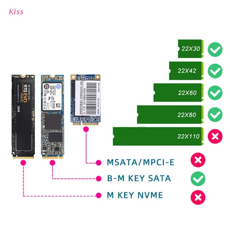 Bộ Chuyển Đổi Sata 3.0 Sang M.2 SSD Hỗ Trợ Ổ Cứng PCIE M2 2230 2240 2260 2280