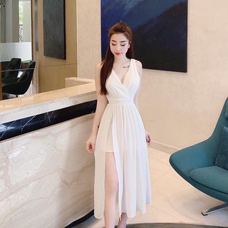 Đầm maxi cổ tim cao cấp thời trang SUSU_FASHION193