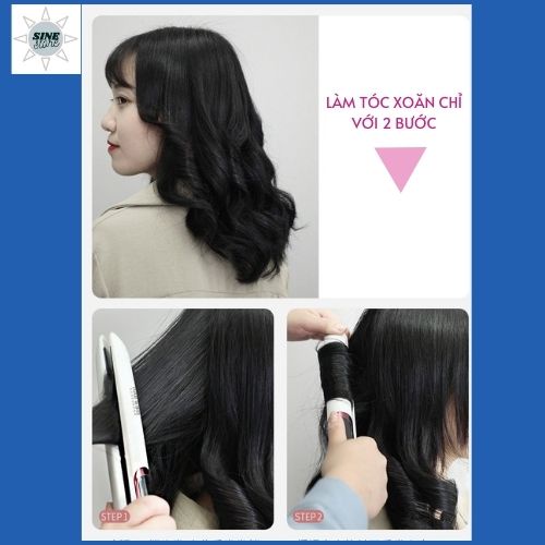 Máy ép duỗi tóc, là tóc, uốn xoăn tóc cao cấp - Máy làm tóc 2 trong 1