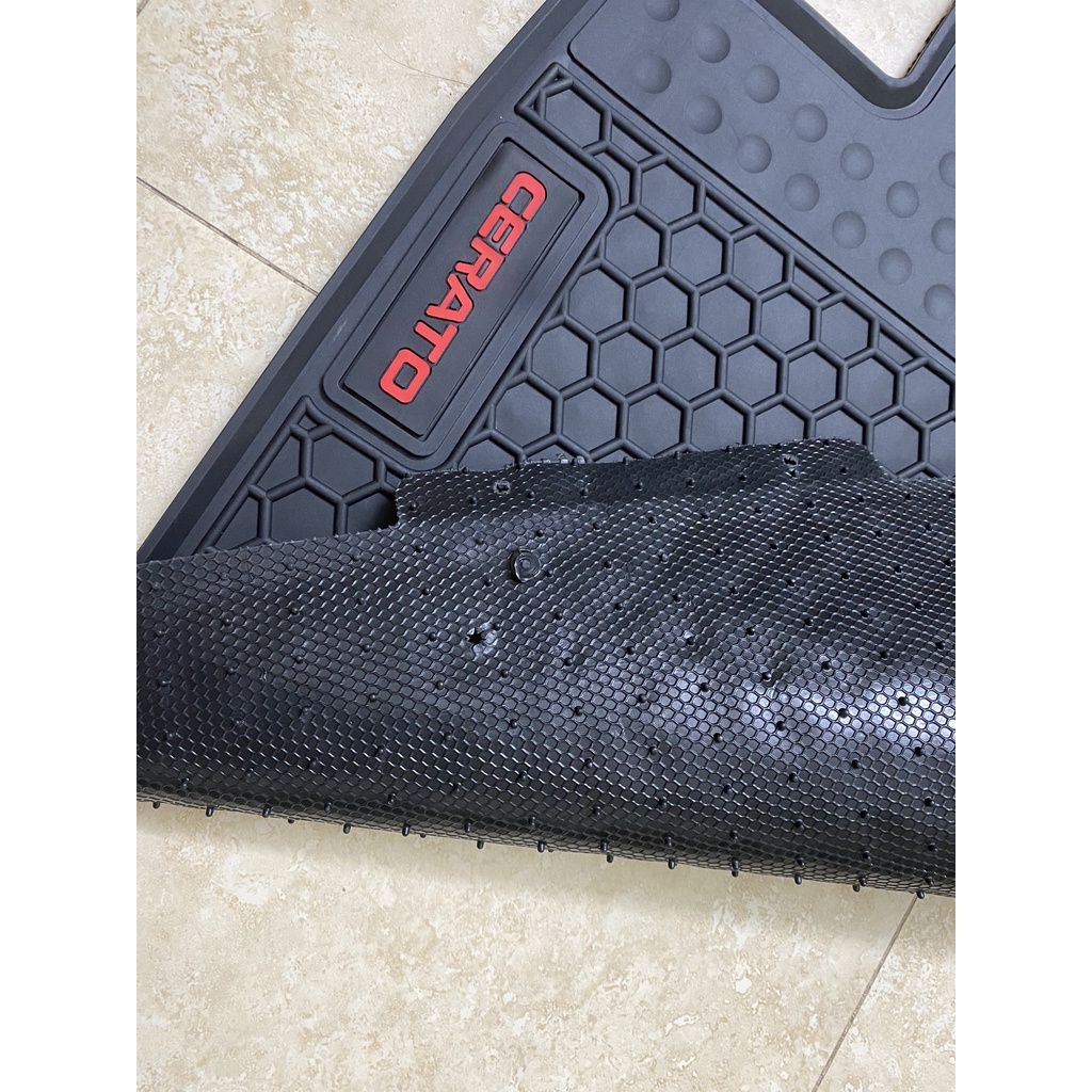 Thảm Lót Sàn Cao Su Cho Xe Kia Cerato 2019 đến 2022 Cao cấp -không mùi ,cao su đúc,vừa form xe