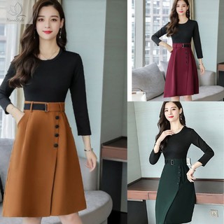 Chân váy công sở tà lệch hn004 màu bò nhiều size