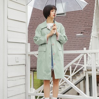 Áo khoác trench coat xanh mint