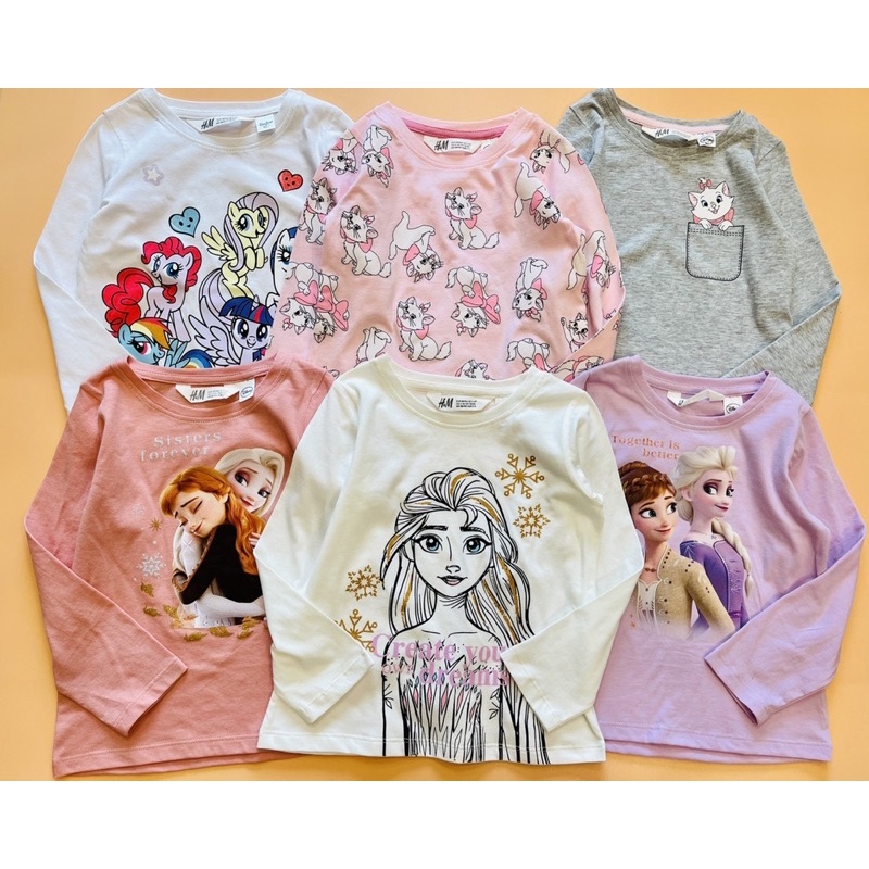 Áo cotton H.M Micky bé gái dài tay dư xịn 2-10 tuổi