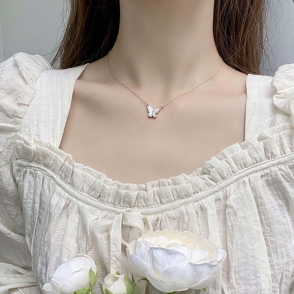 ANEMONE Vòng cổ Mặt Hình Bướm Nhỏ Đơn Giản Cho Nữ