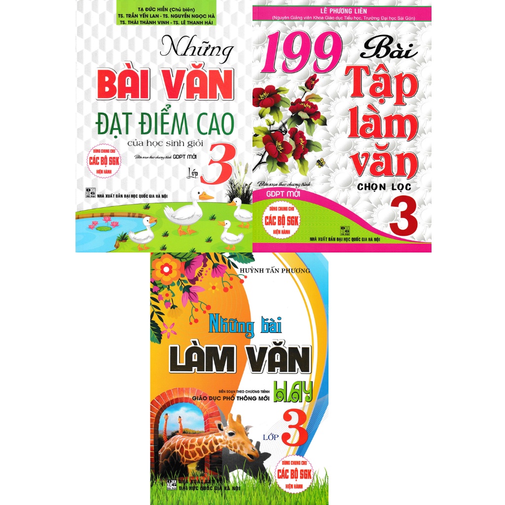 Sách - Combo Những Bài Làm Văn Hay (Bộ 3 Cuốn) (Dùng Chung Cho Các Bộ SGK Hiện Hành)