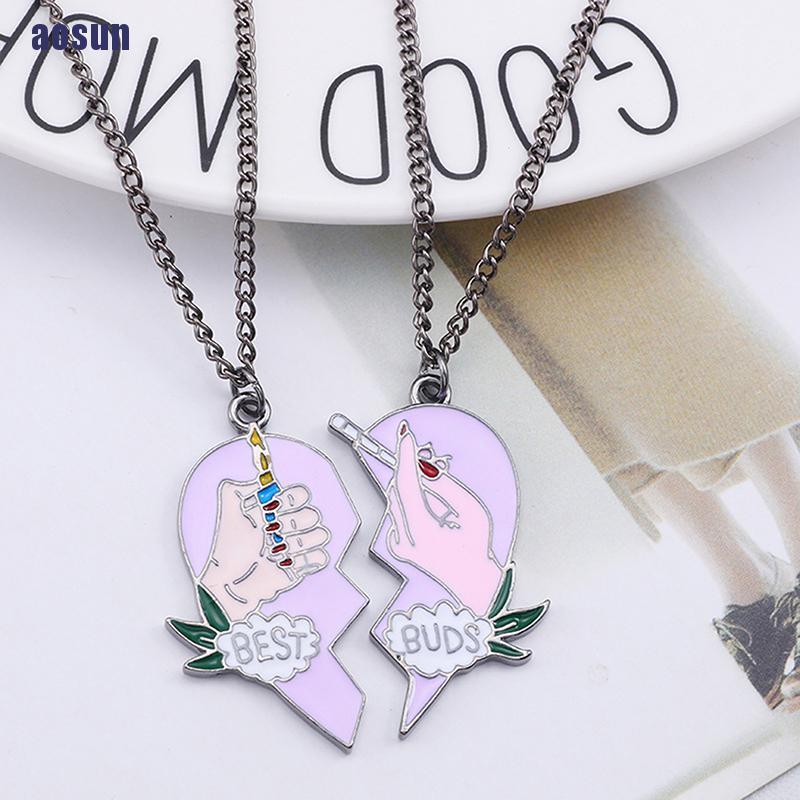 CHARMS Set 2 vòng cổ Đôi Ghép Hình Trái Tim Và Bật Lửa