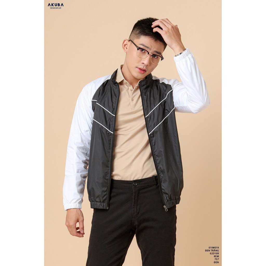 Áo khoác dù nam 2 lớp AKUBA form slimfit, mặc thoáng mát, chống nắng tốt 01IW019