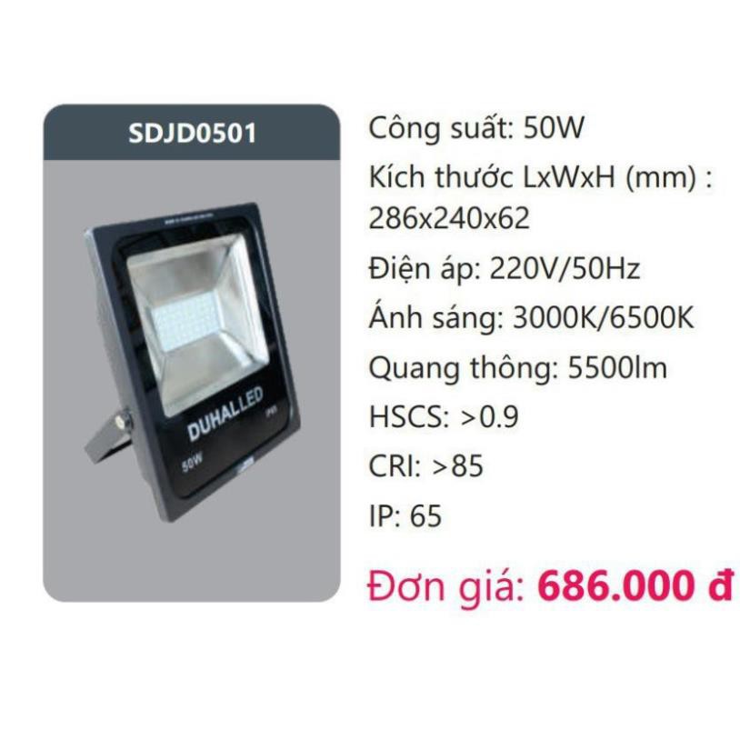 Đèn pha led Duhal 50W Chống nước IP65 (KDJD0501) - Chính hãng