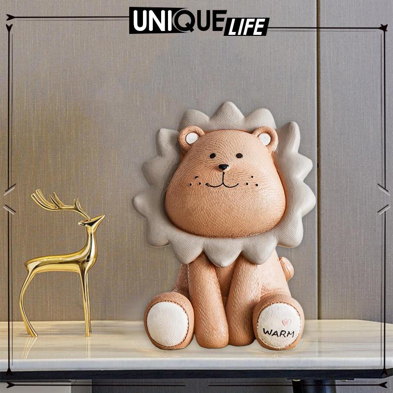 Hộp Đựng Tiền Tiết Kiệm Hình Sư Tử Trang Trí Sinh Nhật Màu Xám S 4