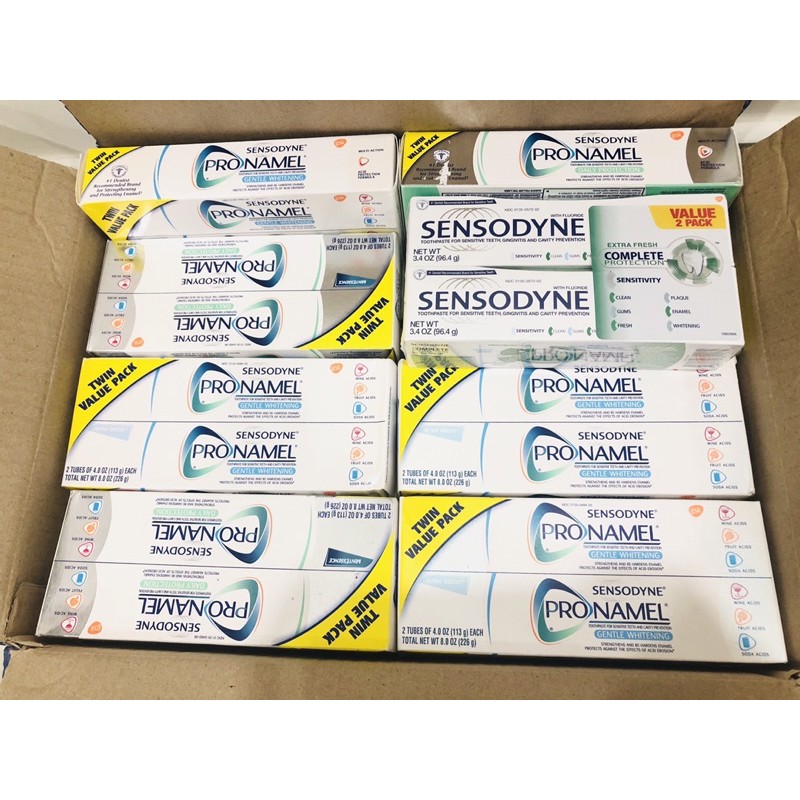 KEM ĐÁNH RĂNG SENSODYNE CHÍNH HÃNG MỸ SET 2 CÂY