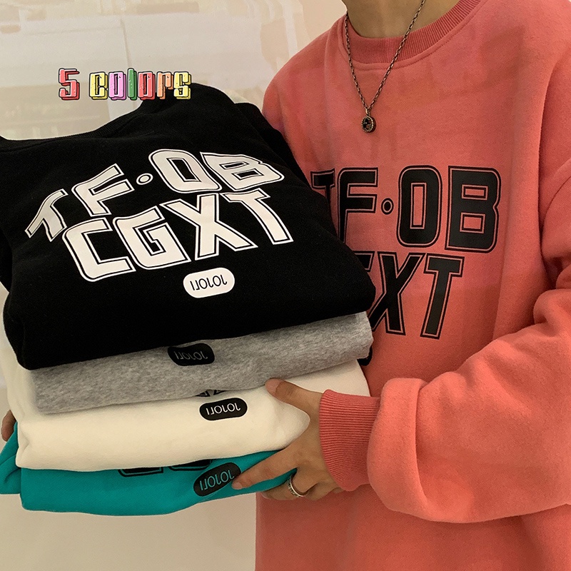 Áo Sweater Cổ Tròn In Chữ Đơn Giản Phong Cách Hàn Quốc Mới Cho Nam Size M-3Xl