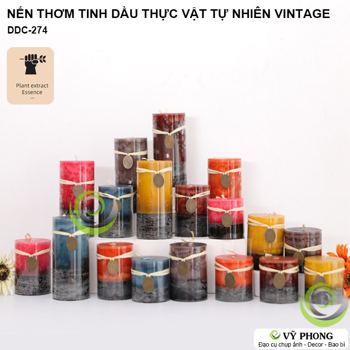 NẾN THƠM CHIẾT XUẤT TINH DẦU THỰC VẬT TỰ NHIÊN RETRO VINTAGE NẾN SCENTED DECOR TRANG TRÍ PHÒNG KHÁCH PHÒNG NGỦ DDC-274