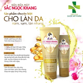 Sữa rửa mặt Sắc Ngọc Khang (Tube 50g - 100g)