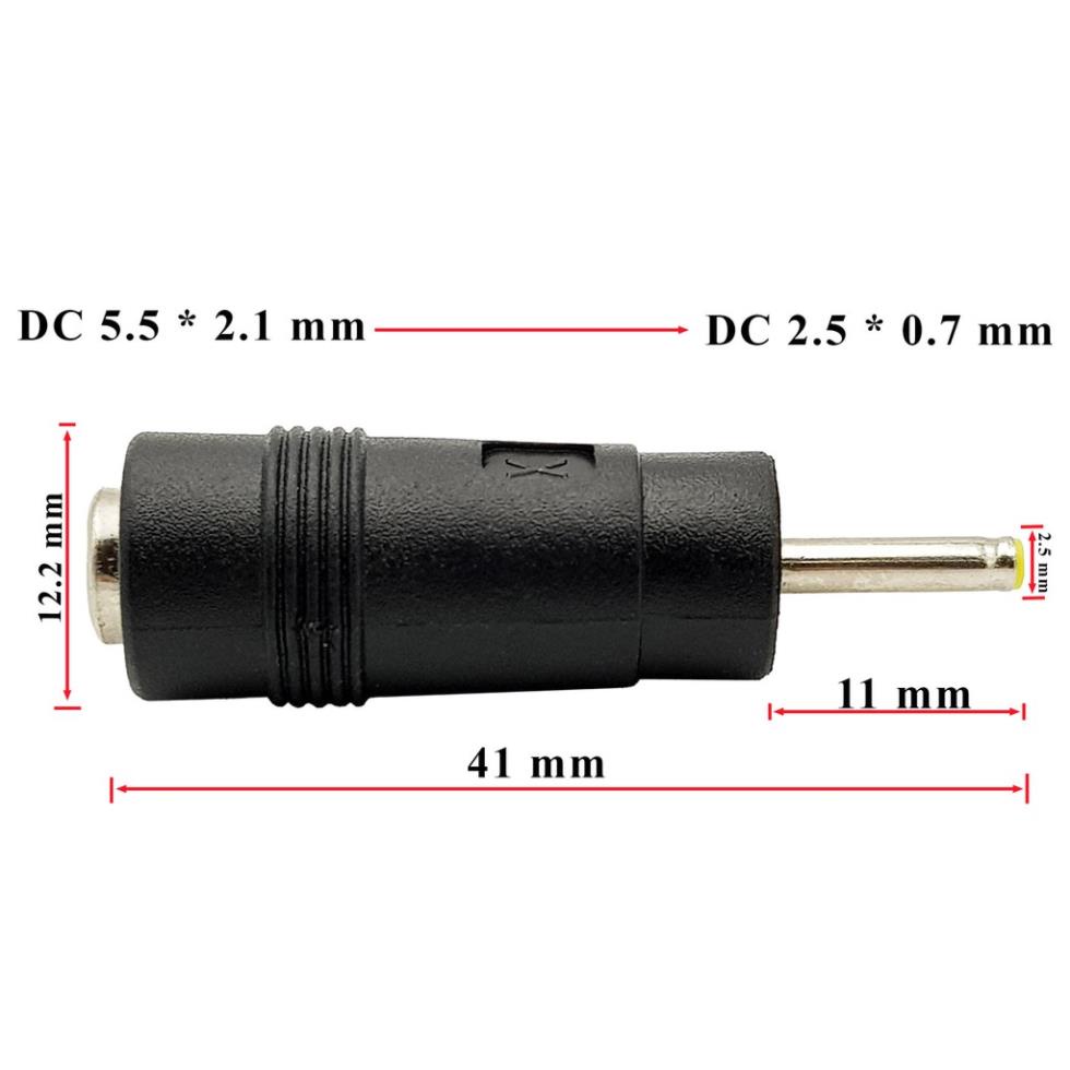 Đầu chuyển đổi DC 5.5x2.1mm sang DC 2.5x0.7mm