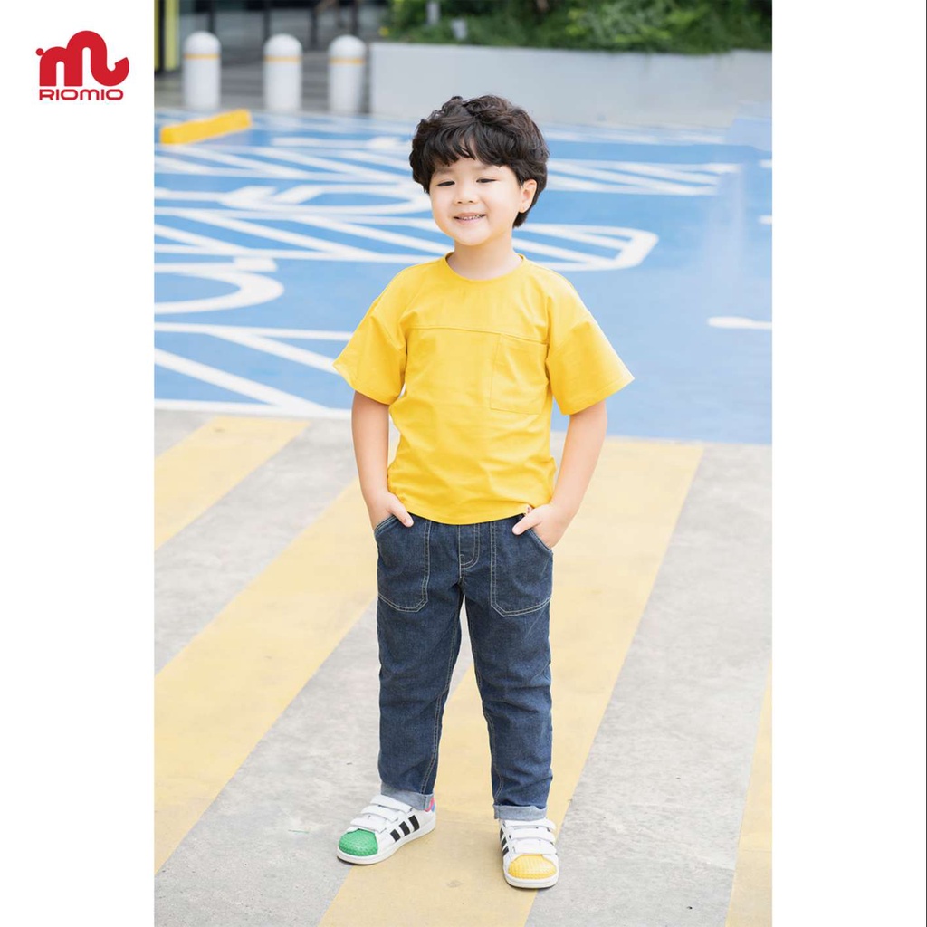 Quần jean cho bé trai 5-12 tuổi size 20-50kg RIOMIO ống suông chất liệu 100% cotton USA co giãn kèm quà tặng - RM266
