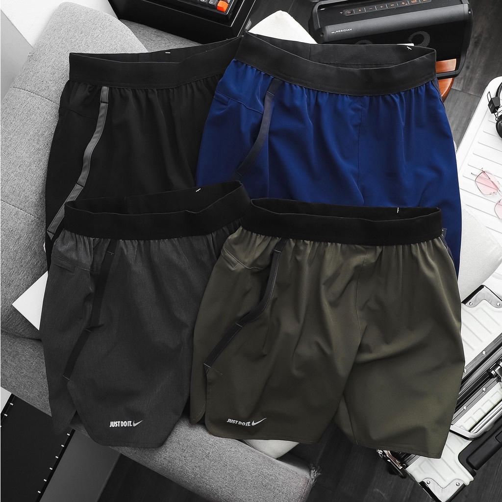 Quần Short Chạy Bộ, Quần Gym Nam Trên Gối Siêu Nhẹ Vải Cực Mát