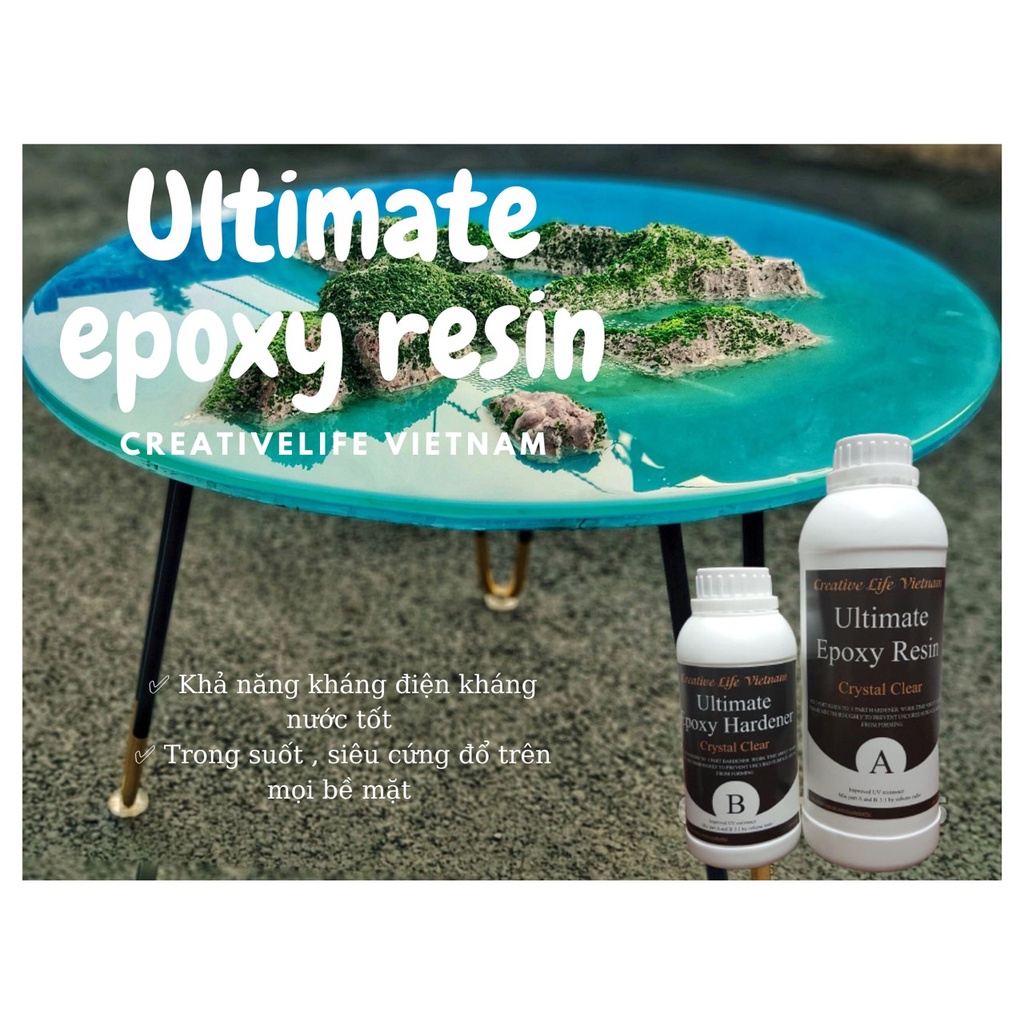 Ultimate Epoxy Resin 1,2kg - Nhựa đổ khối 3D Creative Life Vietnam