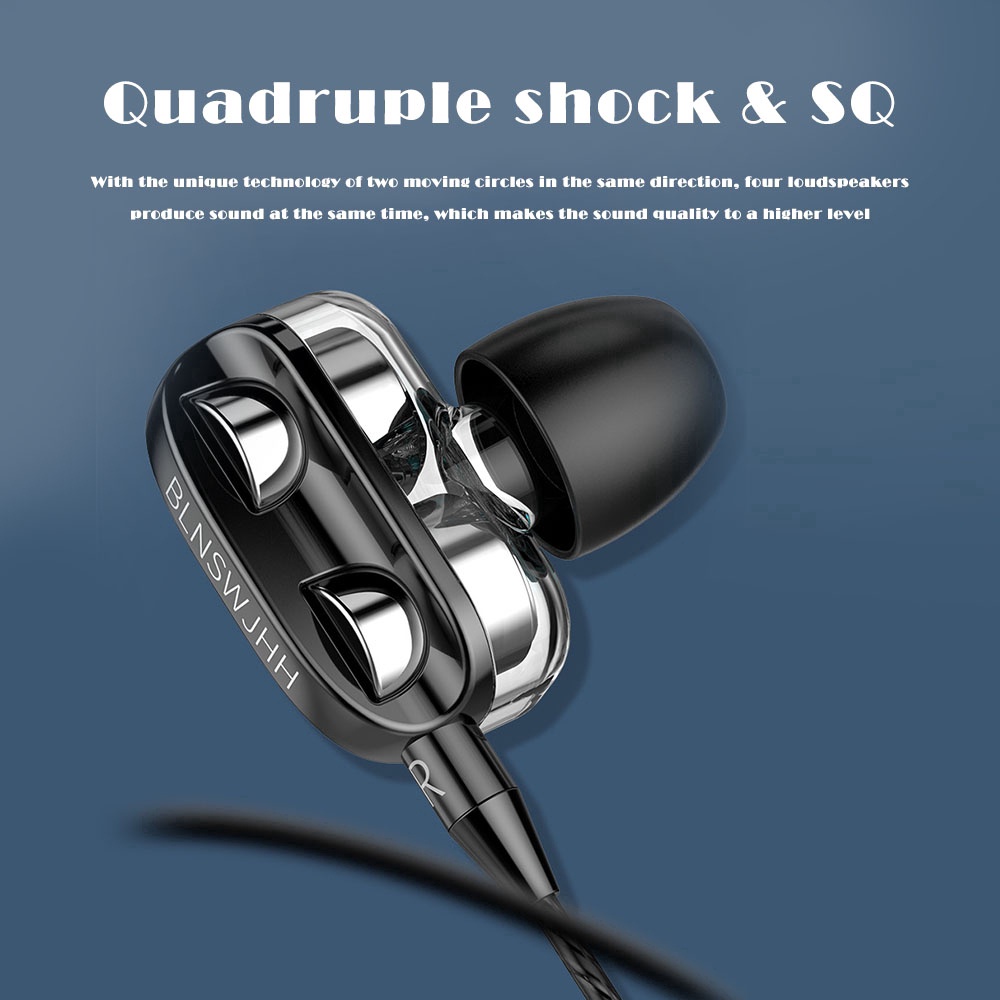 Tai Nghe Hai Bên Có Dây 3.5Mm, Tai Nghe Trong Tai Có Mic, Âm Trầm Nổi Hi-Fi, Chơi Game Thể Thao, Có Mic Cho Điện Thoại