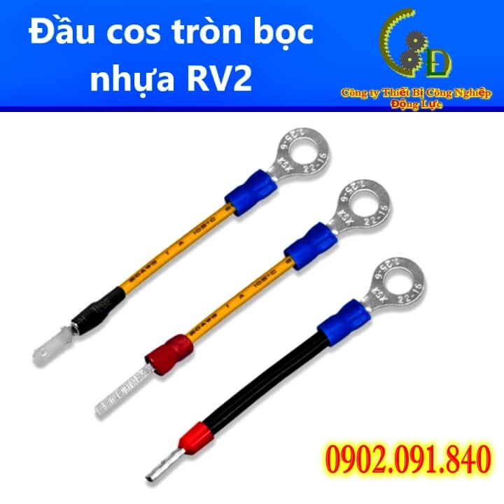 Đầu cos tròn RV 2mm-6-8-10 100C💥cosse khuyên chữ O bọc phủ nhựa, cốt bấm nối dây điện bằng đồng cho bình ắc quy xe điện