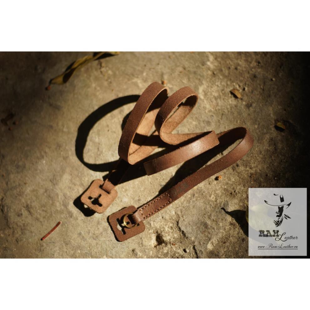 DÂY MÁY ẢNH FILM DA BÒ THẬT RAM A2 MÀI NHÁM CAO CẤP – CHÍNH HÃNG RAM LEATHER *