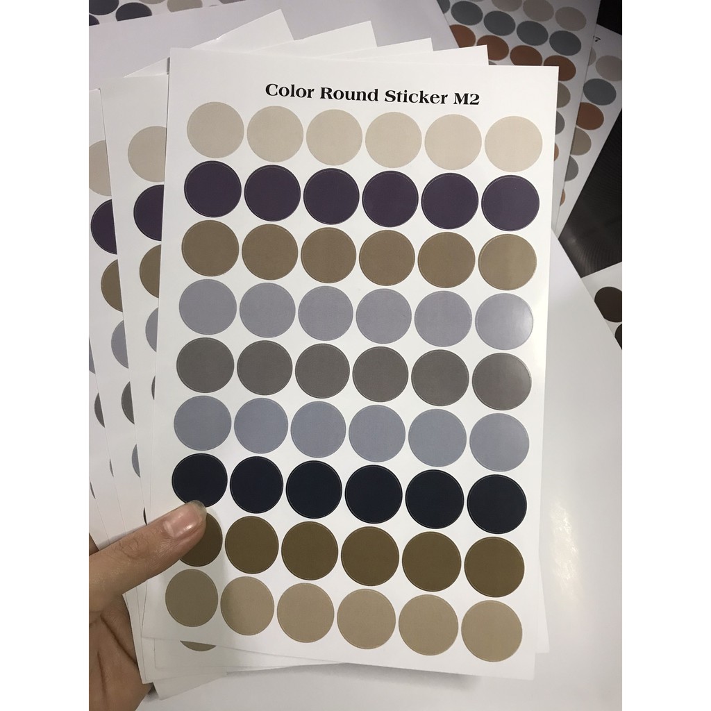 Sét 50 Nhãn dán hình tròn Morandi trang trí dễ thương