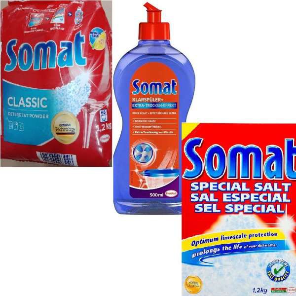 Combo muối + bột+nước rửa Somat