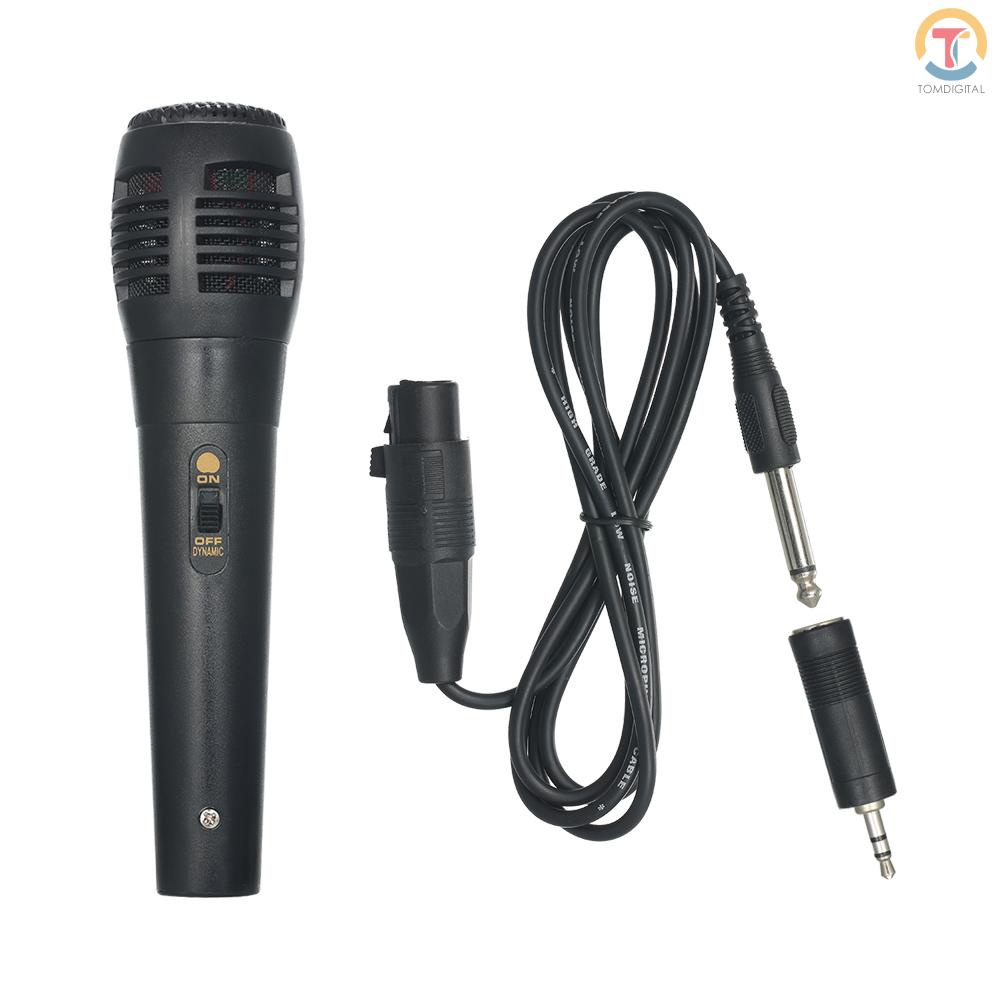 Dynamic Vocal Microphone Handheld Microphone with ON / OFF Switch 6.5mm Male to 3.5mm Female Jack Plug Stereo Adapter for Speakers Amplifier Computer Audio System