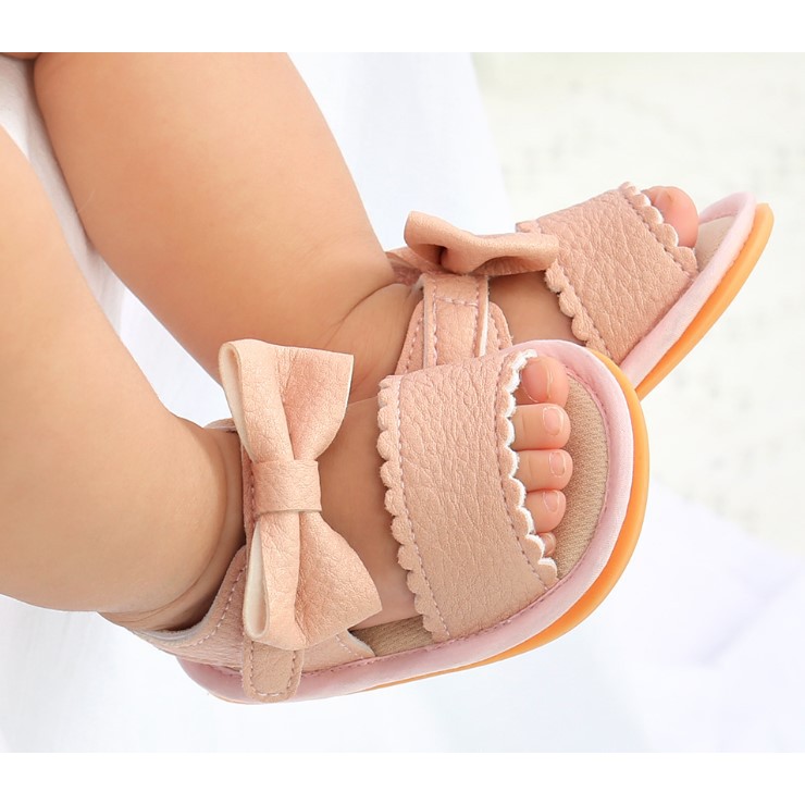 [Hàng cao cấp] Giày Sandal tập đi cho bé kiểu công chúa đế cao su mềm mại chống trơn trượt dễ thương cho bé gái