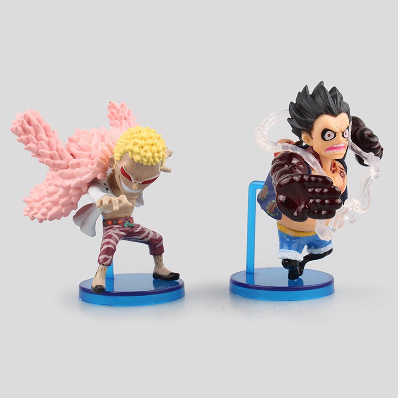 6 Mô Hình Chibi Anime One Piece Gear Fourth Luffy Zoro Franky Sanji Doflamingo PVC