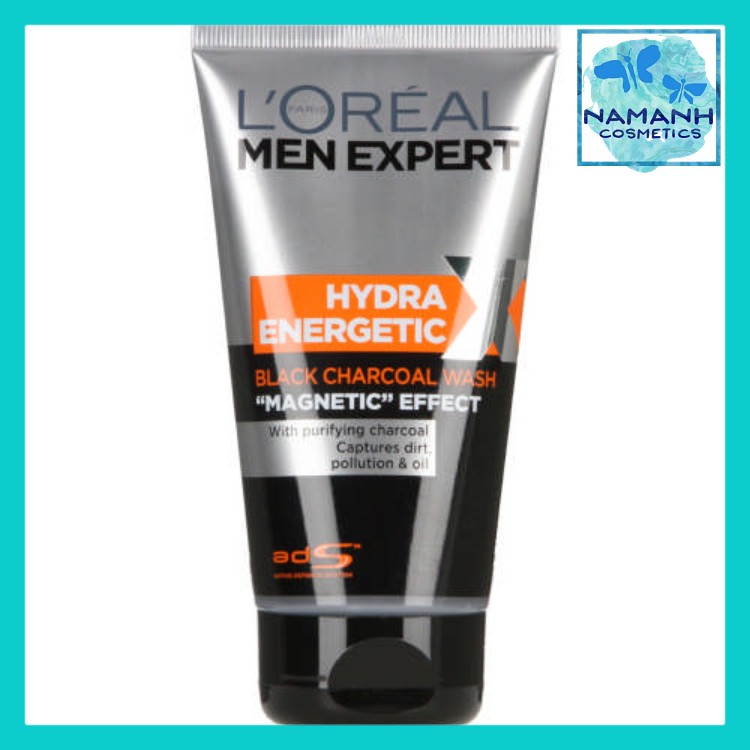 Sữa rửa mặt than hoạt tính cho nam L'Oreal Men Expert Hydra Energetic Black Charcoal Face Wash 150ml