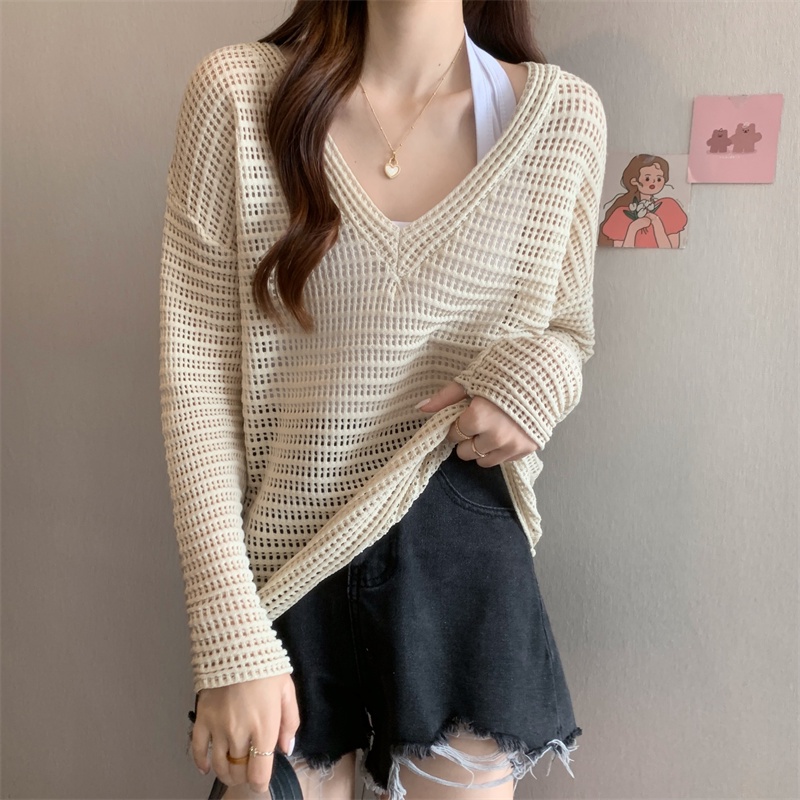 Áo Nữ Tay Dài Cổ Chữ V Thời Trang Quyến Rũ