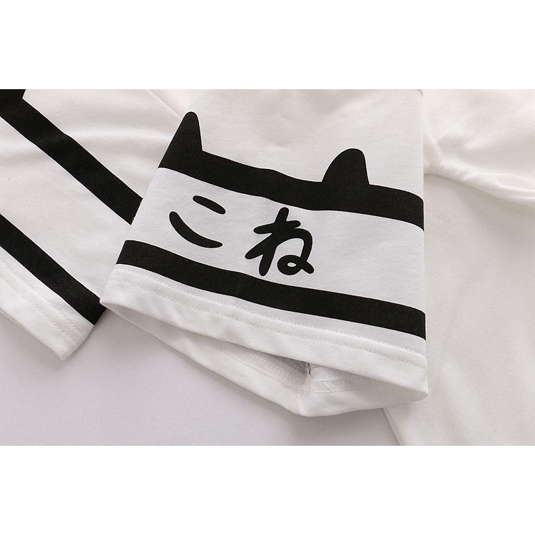 Áo hoodie ngắn tay mềm mại thêu hình bàn chân mèo phong cách Harajuku Nhật Bản dễ thương size S-2XL | BigBuy360 - bigbuy360.vn