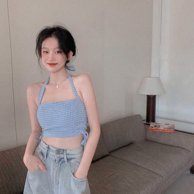 Áo Croptop 🍊 [Tiệm Vải Xinh] 🍊 Mix Kèm Áo Khoác Len Mỏng - Hàng Quảng Châu SET012 | BigBuy360 - bigbuy360.vn