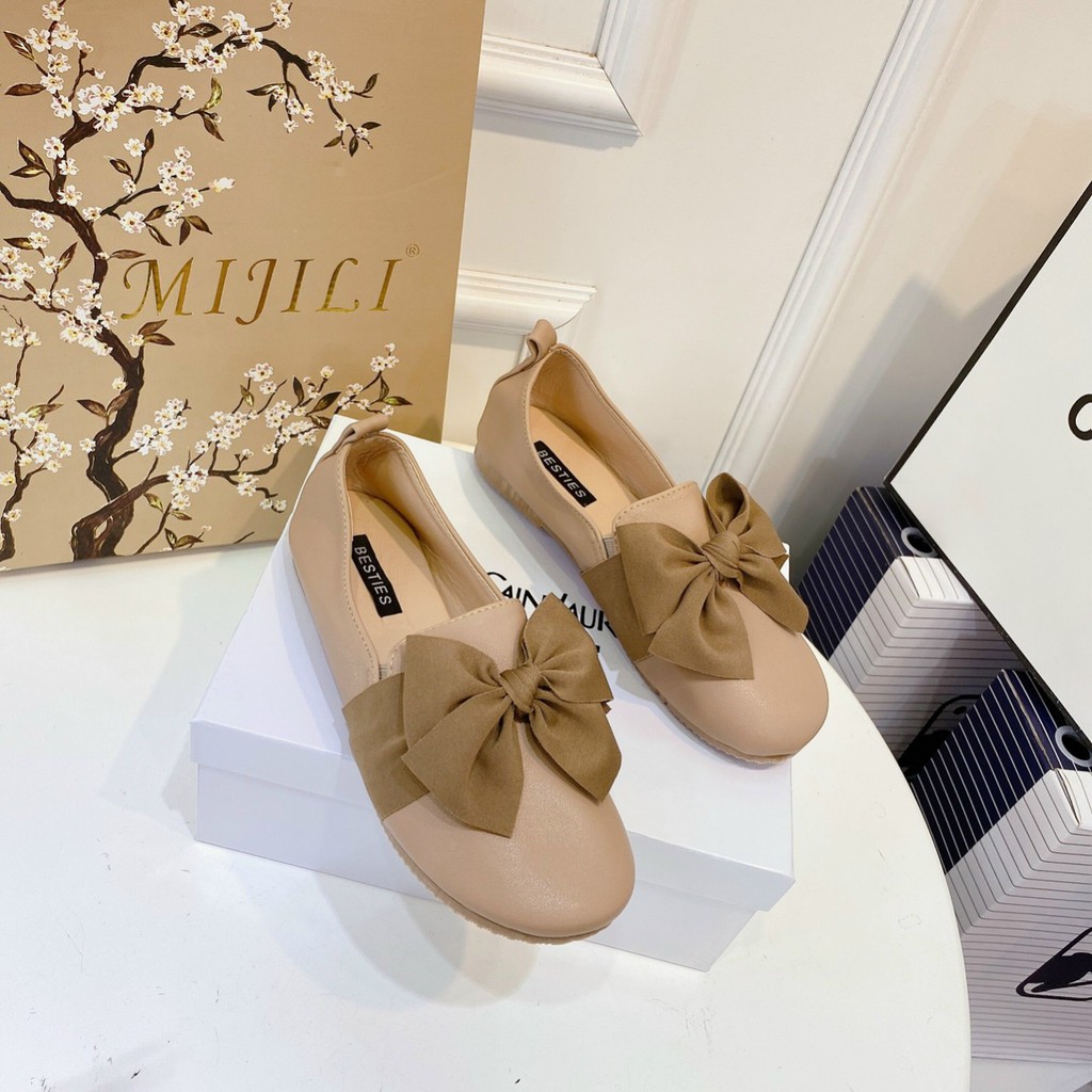 Giày búp bê mũi tròn phối nơ lụa - Siêu xinh | BigBuy360 - bigbuy360.vn