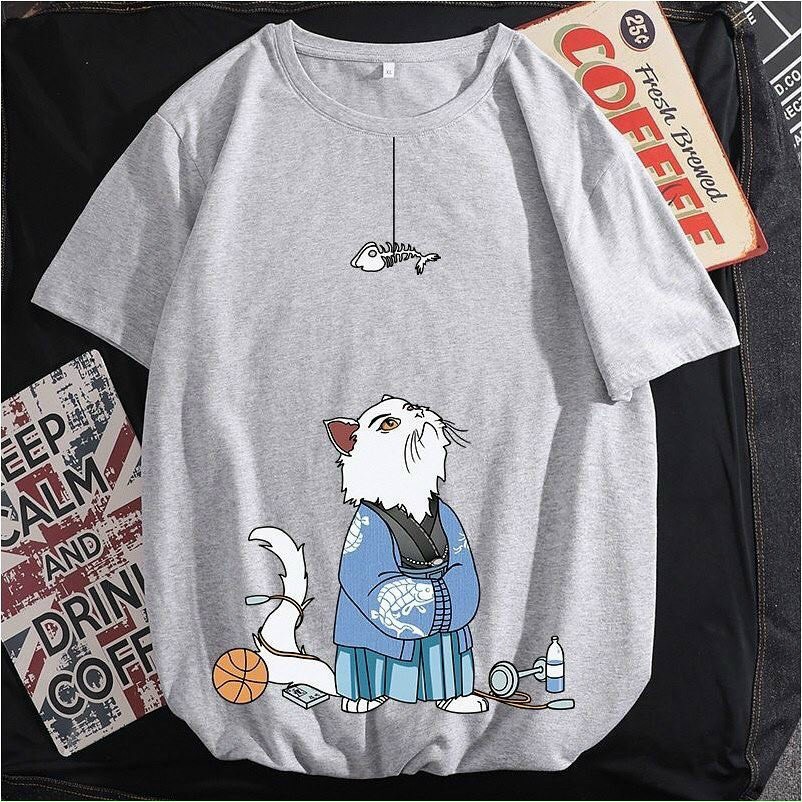 Áo thun VÕ SƯ MEW tay lỡ cực chất unisex from rộng cao cấp bền màu 1Kenz