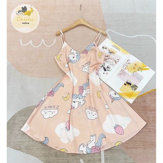 Váy ngủ 2 dây Lụa Satin mềm mịn, thoáng mát