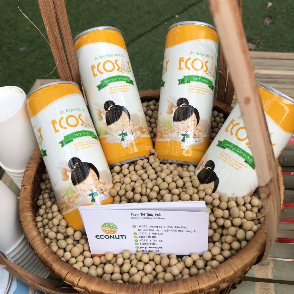 Lốc 6 lon Sữa đậu nành ECOSOY (240ml/lon) nguyên chất, chuẩn vị truyền thống nhà làm