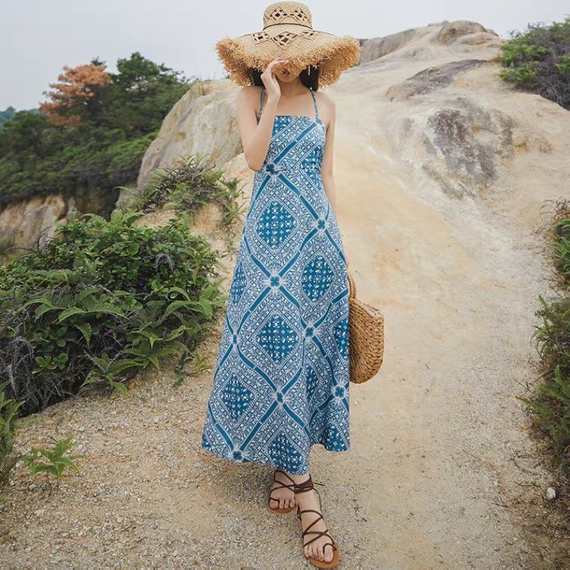 Váy vintage phong cách boho đi biển