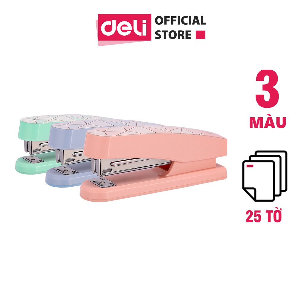 Dập ghim trung Deli - Hồng/Xanh Lá/Xanh dương - 1 chiếc - E0402F