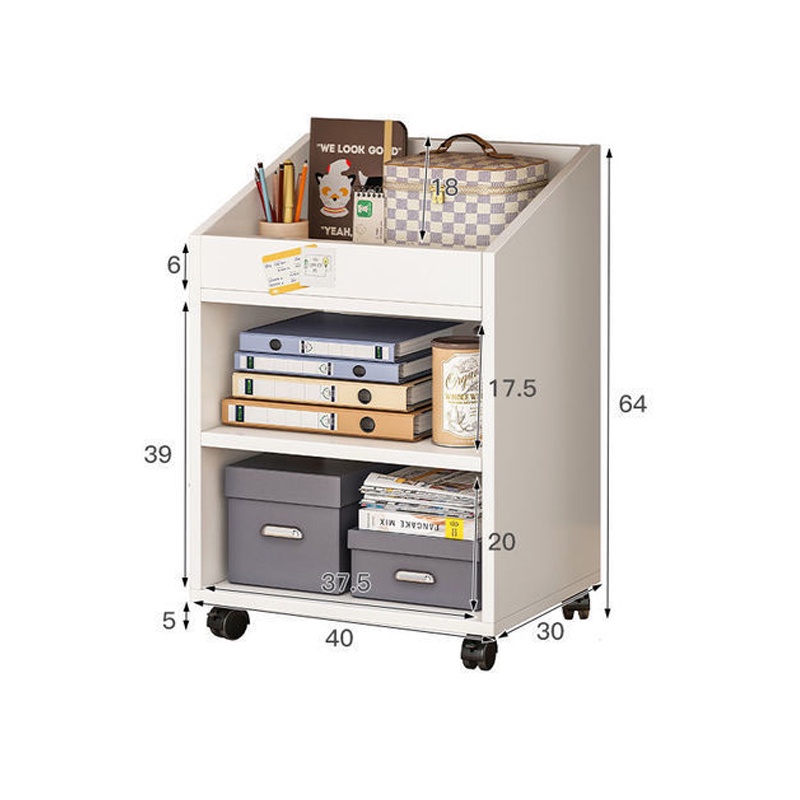 Tủ đựng đồ văn phòng trắng có bánh xe Tâm House K153