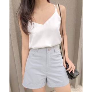 Áo lụa dây cổ tim 2 lớp, áo dây chéo phía sau