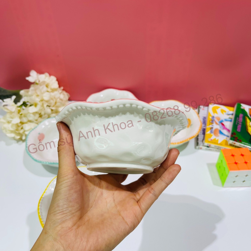 Bát Ăn Cơm Họa tiết xinh yêu, Chén Sứ Tô Salad, Tô lượn Bát Ăn Dặm Cho Bé Chén Dĩa Decor Dễ Thương
