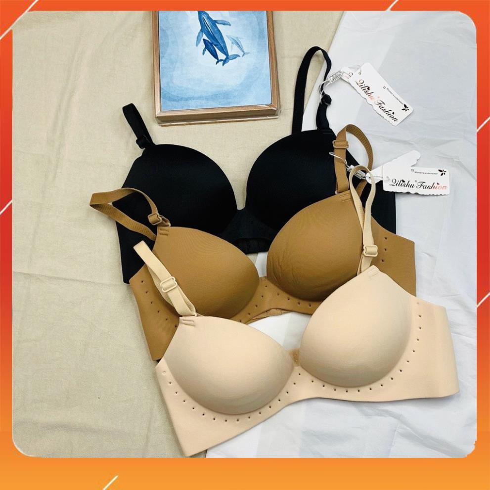 Áo ngực, Áo lót nữ su đúc không gọng cup chéo đệm mút vừa mix viền lỗ bản to A5373