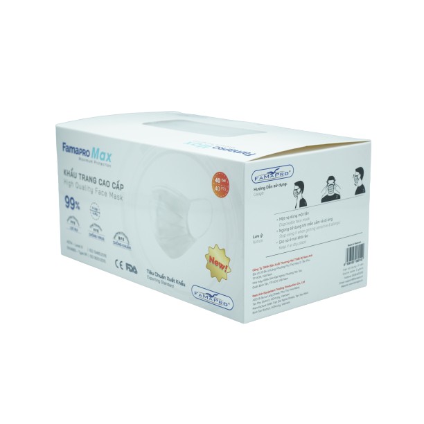 [MAX- COMBO 2- HỘP 40 CÁI- MÀU TRẮNG] Khẩu trang y tế cao cấp kháng khuẩn 4 lớp Famapro max | BigBuy360 - bigbuy360.vn