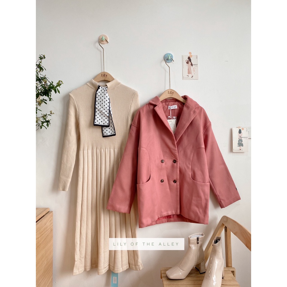 [SALE] Áo khoác dạ hồng
