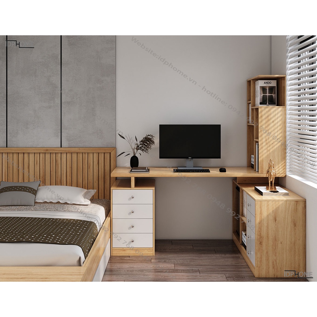 Bàn làm việc liền giá sách BV6807