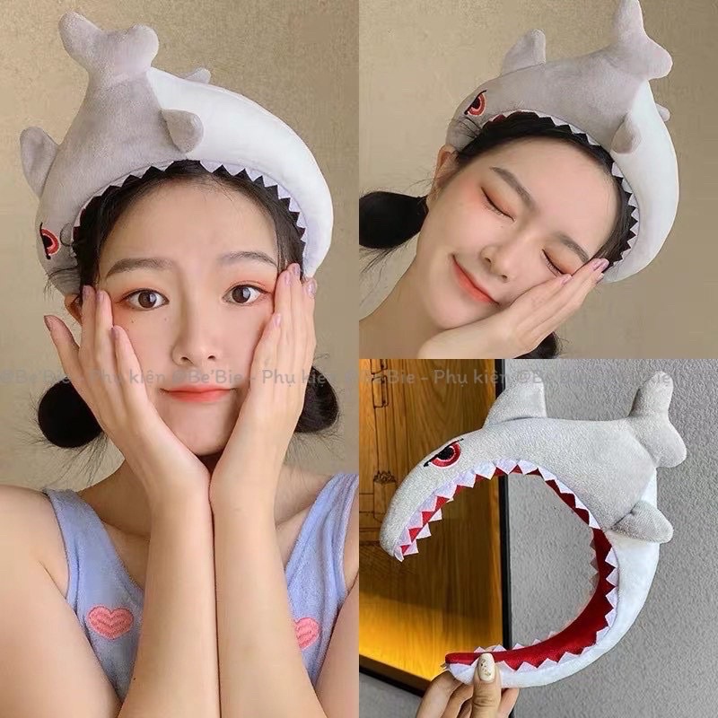 Băng Đô Vải Hình Cá Mập / Khủng Long / Cà Rốt / Hoa / Cá Cơm / Con Gấu / Cá Vàng / Con Cua Dể Thương Thời Trang Hàn Quốc