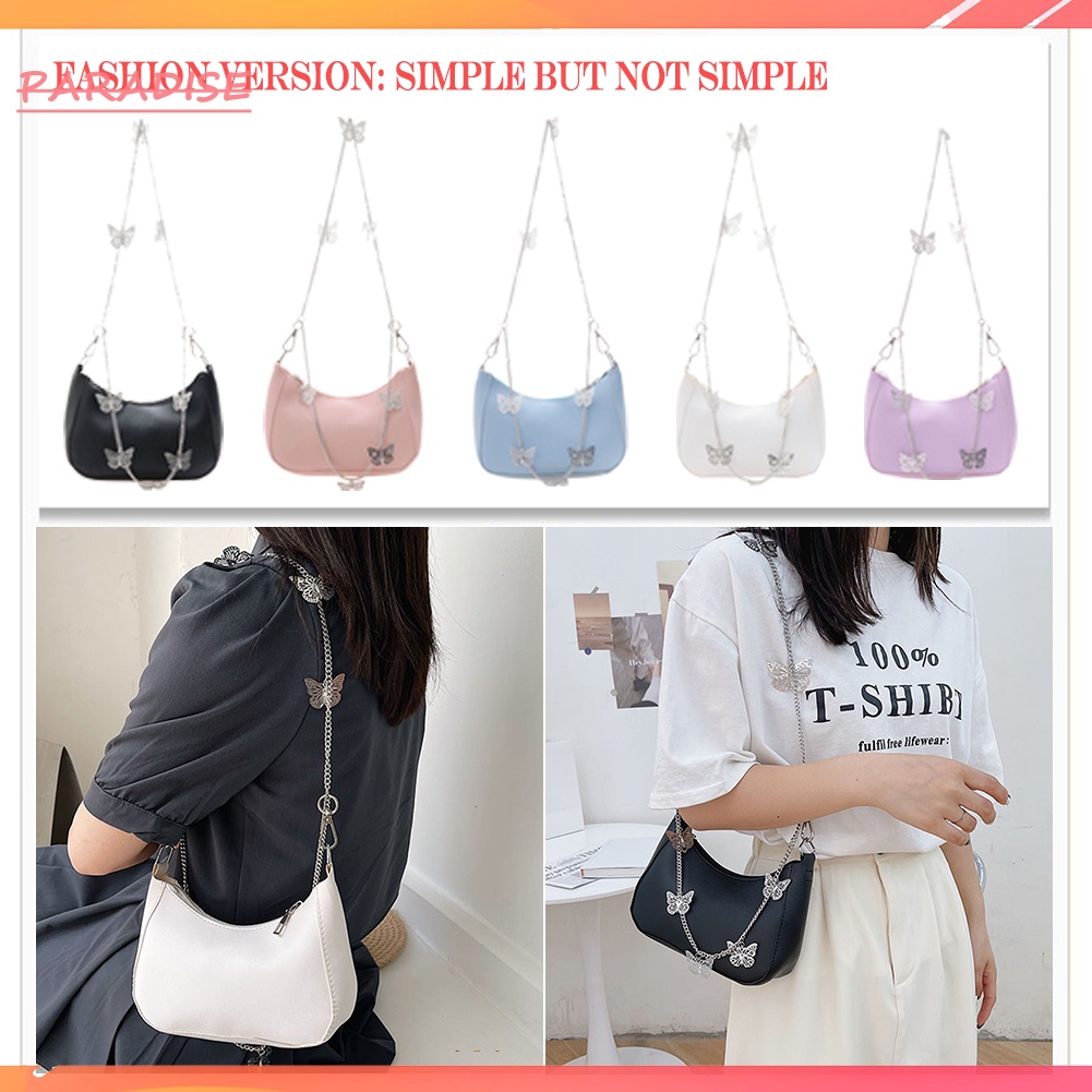 Túi xách da PU họa tiết bươm bướm phong cách cổ điển thời trang cho nữ